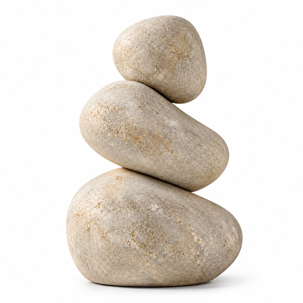 Stacked Pebble Sculpture — visual details