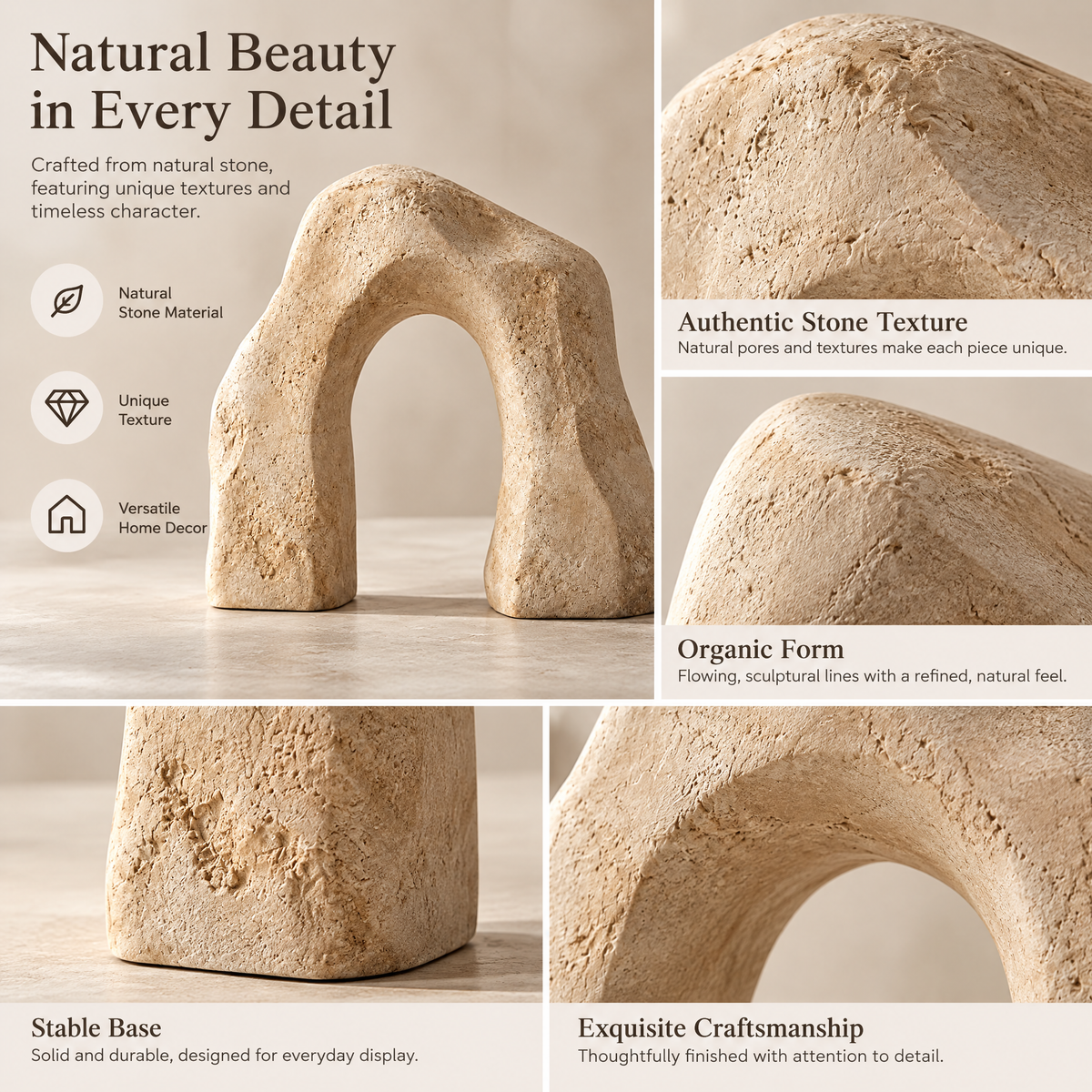 Weathered Sand Arch Sculpture — visual details