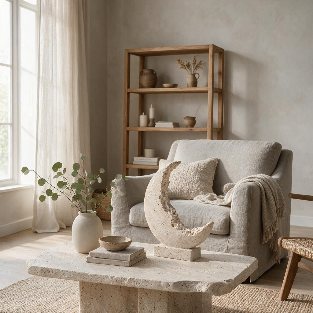 Eroded Crescent Sculpture — interior setting