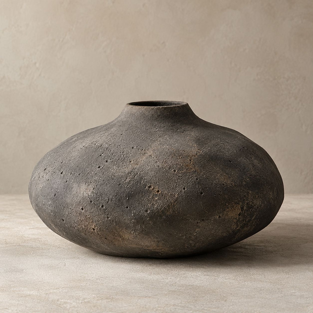 Charcoal Low-Profile Vase — form