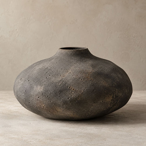 Charcoal Low-Profile Vase — form