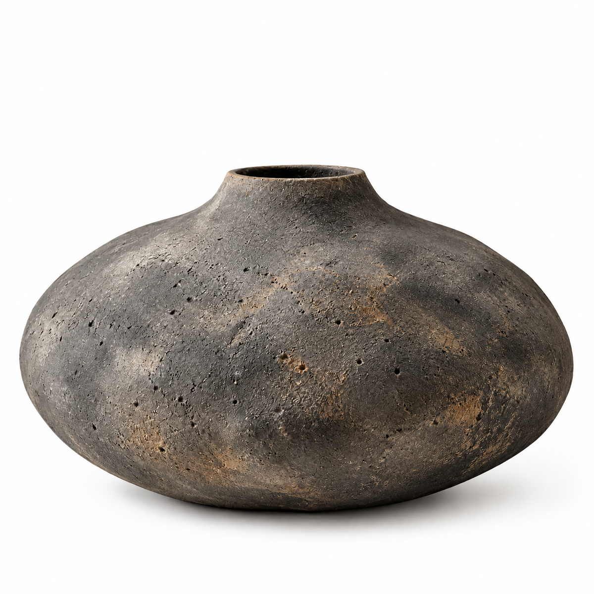 Charcoal Low-Profile Vase — product view