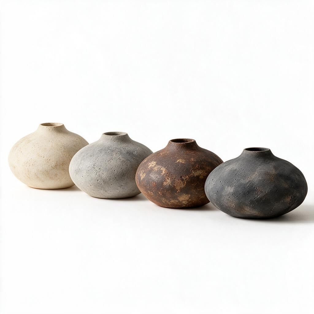 Charcoal Low-Profile Vase — styling references