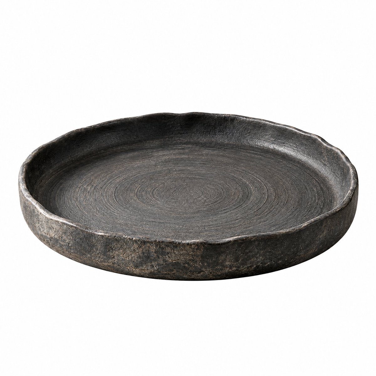 Charcoal Textured Round Tray — product view