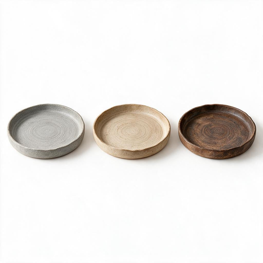 Charcoal Textured Round Tray — styling references