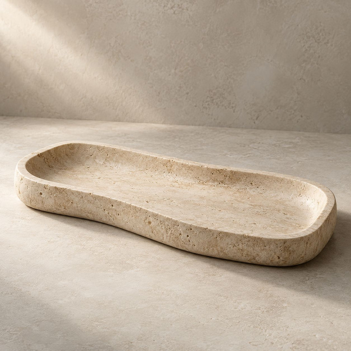 Cream Organic Rectangle Tray — form