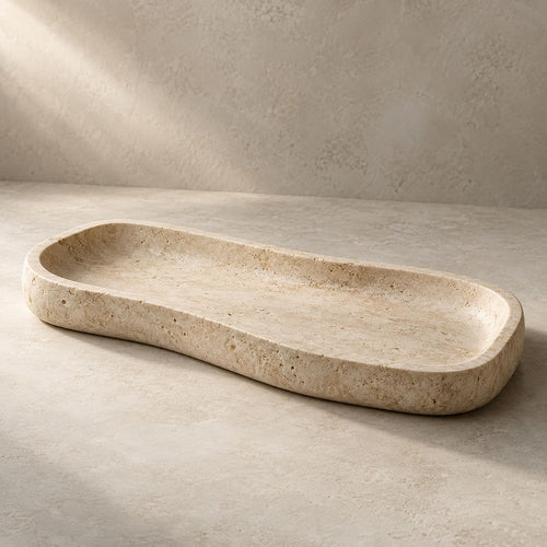 Cream Organic Rectangle Tray — form
